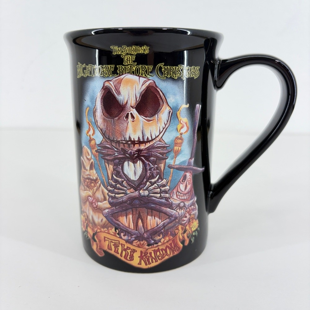 Disney Store Nightmare Before Christmas Jack Skellington Tiki Kingdom Mug Black